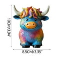 thumbnail image 3 of Neorosiri Colorful Highlands Cow Figurine - Whimsical Decorative Statue for Home and Office Décor - Perfect Gift for Cow Lovers and Collectors, 3 of 8