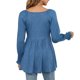 thumbnail image 4 of Moda de mujer Otoño Invierno Blusa con cuello en V Sólido Puff Mangas largas Camiseta Tops Fridja  fjkfkj4419, 4 of 6