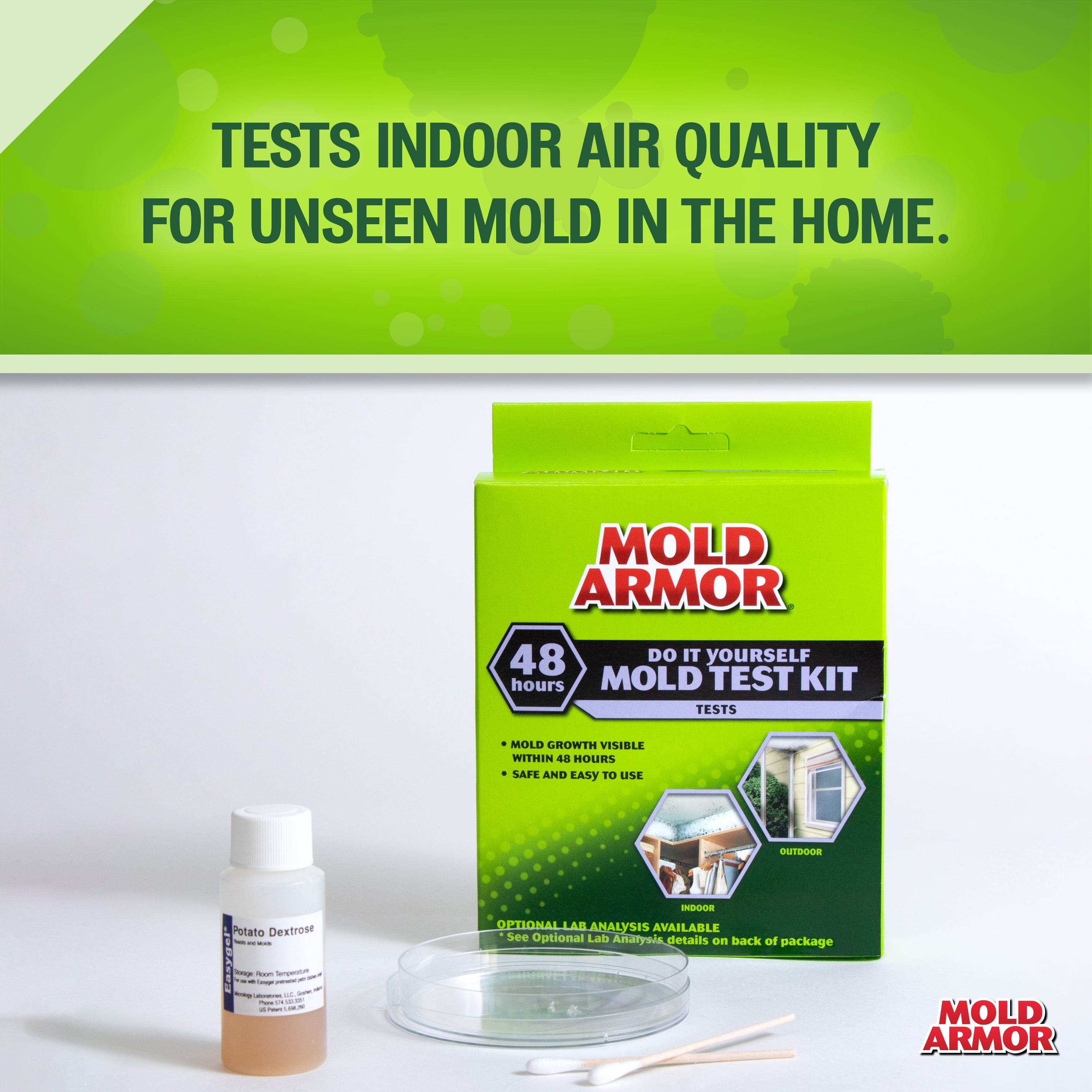 My House Test - DIY Mold Test Kit for Home - Quick 48-Hour Visible Results,  Air & Surface Analysis, Mold Testing Kit - Inclusive Lab Review, and