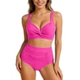 thumbnail image 2 of HVOBTTY Summer Women's 2 Piece Bikini Swimsuit Set High Waist Stretch Casual Structure for Border Beach Daily Outfit, 2 of 4