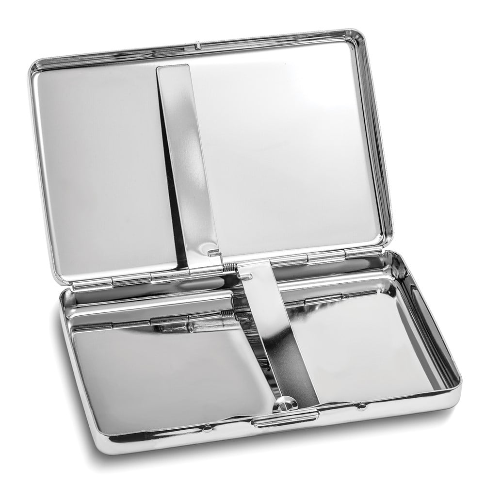 Silver-tone Plain (Holds 16) Multi-use/Cigarette Case QGM20778
