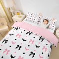 thumbnail image 3 of Homewish Girly Bow Bat Silhouette Twin Duvet Cover for Kids, Polka Dot Cute Halloween Twin Bedding, Pink Reversible, 2-Piece, 1 Duvet Cover and 1 Pillowcase, 3 of 6