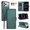 Green, variant on For Apple iPhone 17e / 16e 6.1inch Phone Case Wallet, RFID Blocking Magnetic Buckle Flip Leather TPU Cover with Card Holder Wrist Strap Shockproof Phone Case,Purple
