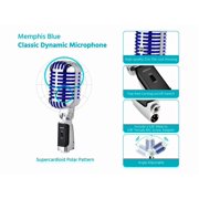 Monoprice Memphis Blue Classic Retro-Style Dynamic Microphone, Supercardioid Polar Pattern, For Podcasting, Streaming, and Live Performing - Stage Right Series