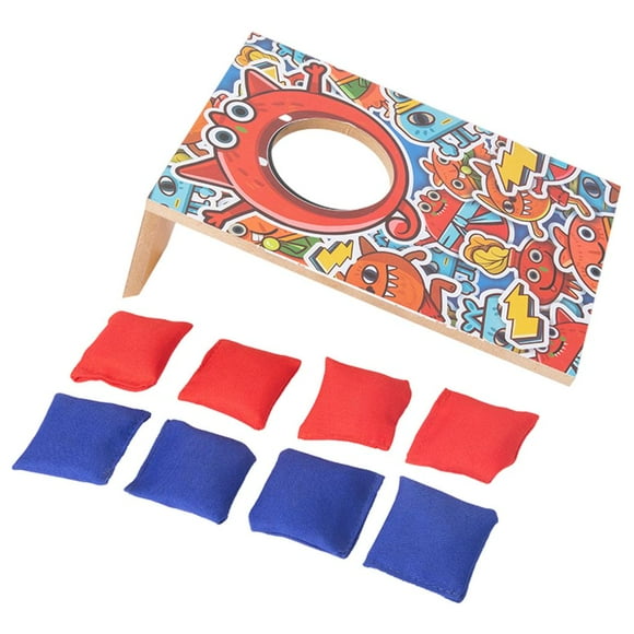 Sandbag Throw Game Cornhole Board Wood Interactive Sacks for Kids Boys Girls