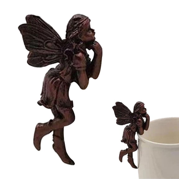 CSSJKYJ Cast Iron The Winged Fairy Statue, Indoor Outdoor Ornament | Elf Angle Figurine, Garden Lawn Home Office Desk Fairy Tale Decor, Collectible Gift