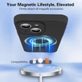 thumbnail image 2 of with Magnetic Invisible Stand Phone Case for iPhone 15 6.1 inches, Silicone Compatible with Magsafe Military Grade Full Camera Protection Phone Covers for Women Men(Black), 2 of 7