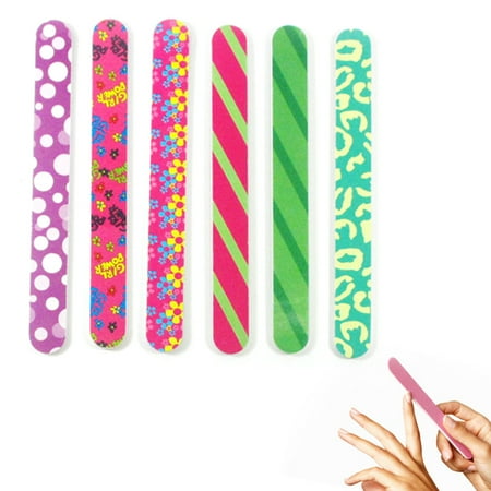 - 6 Double Sided Nail File Emery Board Manicure Pedicure Gift Set Lot Design New