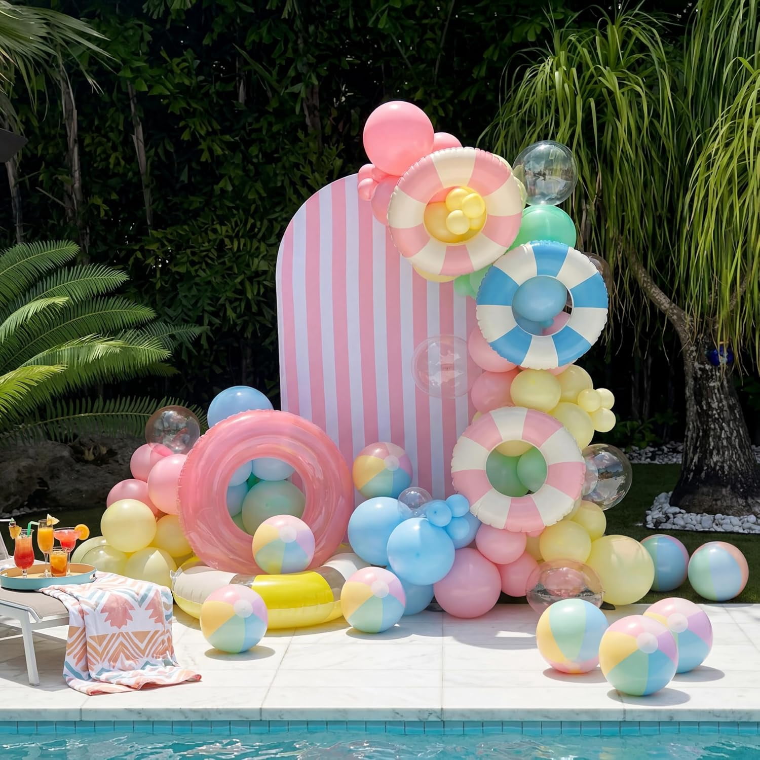 FENLEI 12 Pcs 12.5 Inch Pastel Inflatable Beach Balls Macaron Color Bulk for Summer Pool Party Water Games Birthday Baby Shower Decorations Favors