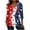 D#Red, variant on 4th of July Outfits for Women American Flag V Neck Shirt 3/4 Sleeve Casual Tops Usa 250th Anniversary Shirt Holiday Tunic Tops