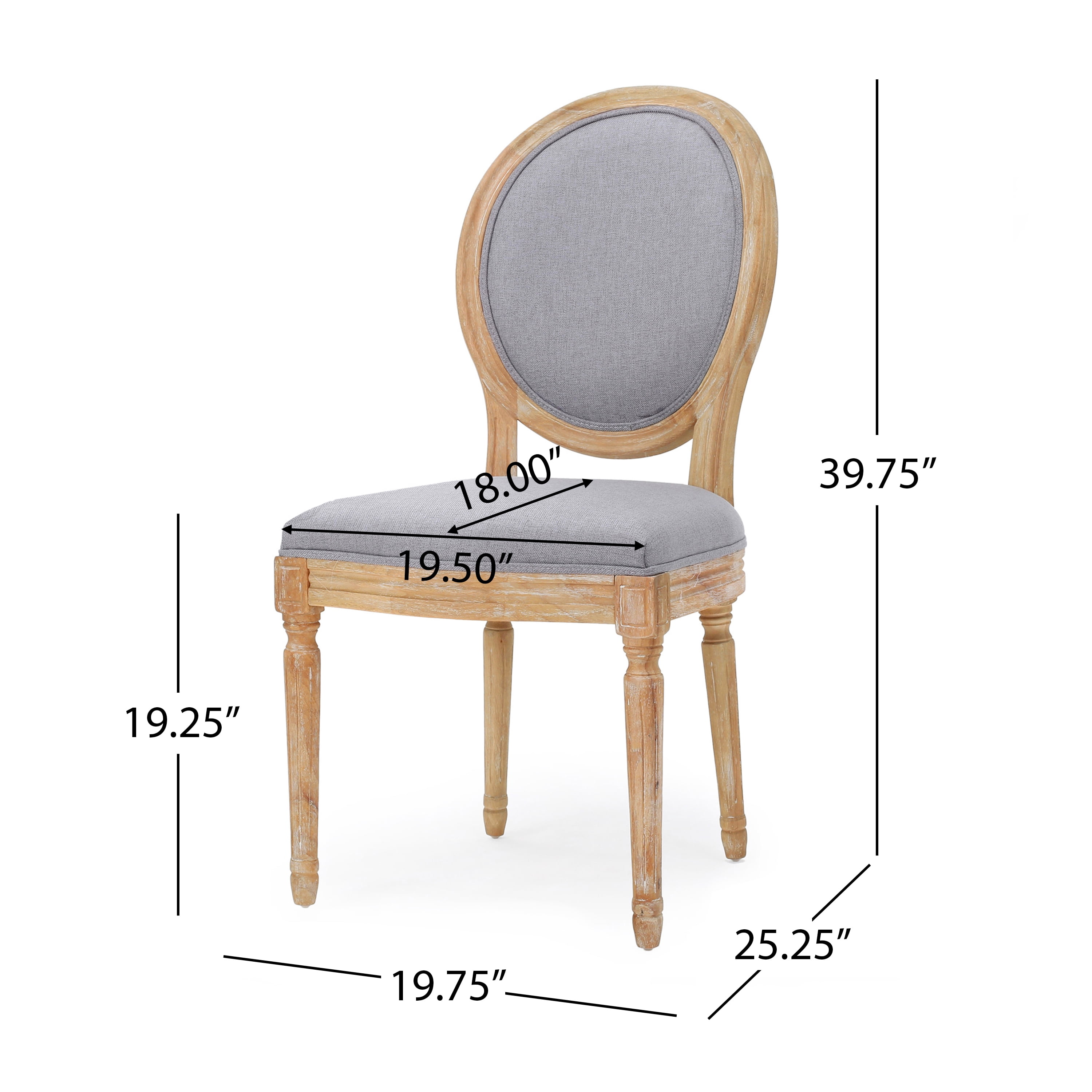 Noble House Phinnaeus Indoor French Fabric Dining Chairs, Set of 2, Natural