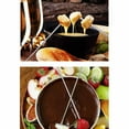 thumbnail image 7 of 6 Piece Stainless Steel Fruit Fork Set Small Dessert Fondue Forks with Heat Resistant Black and Wooden Style Handles Portable Appetizer Tableware PP Handle, 7 of 7