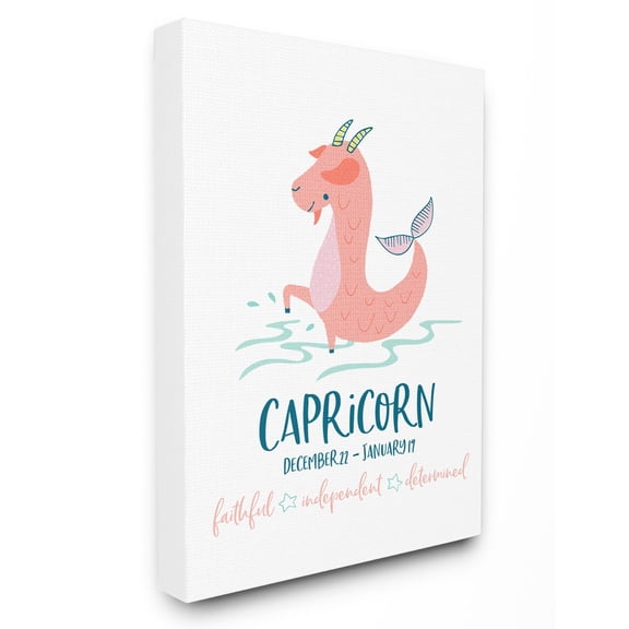 The Stupell Home Decor Collection Fun Modern Zodiac Capricorn Goat Fish Wall Art