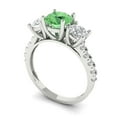 thumbnail image 2 of Clara Pucci 14K White Gold 1.97ct Green Three-Stone Ring for Women, 2 of 8