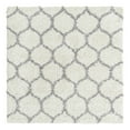 thumbnail image 3 of Unique Loom Trellis Shag Collection Area Rug - Ruby (5' 3" Square Ivory/Gray), 3 of 11