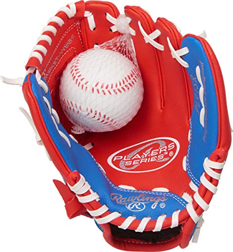 Rawlings Players Series Youth Tball/Baseball Glove with Ball Right Hand  Throw Red/Blue 9 Inch (Ages 3-5) | Walmart Canada