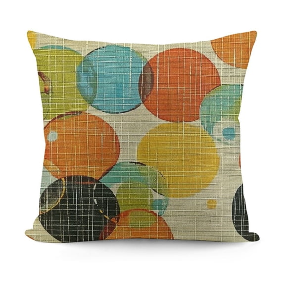 YINGXI  Throw Pillow Cover Colorful 1950S Retro Abstract Mid Century Modern Decorative Pillow Case Square Cushion Cover for Sofa Couch Bed Car 12x12in