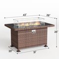 thumbnail image 3 of ECOPATIO 43" Rectangular Propane Gas Fire Pit Table With glass for Outside Patio（Brown）, 3 of 8