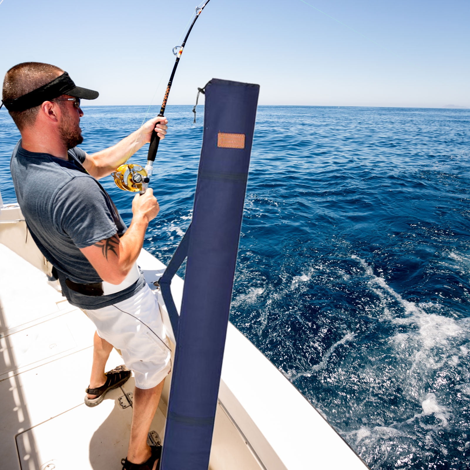 3 Packs Canvas Fishing Rod Storage Bag with Umbrella Holder - Durable Waterproof Gear Organizer for Fishing Accessories, Tackle Box & Rods