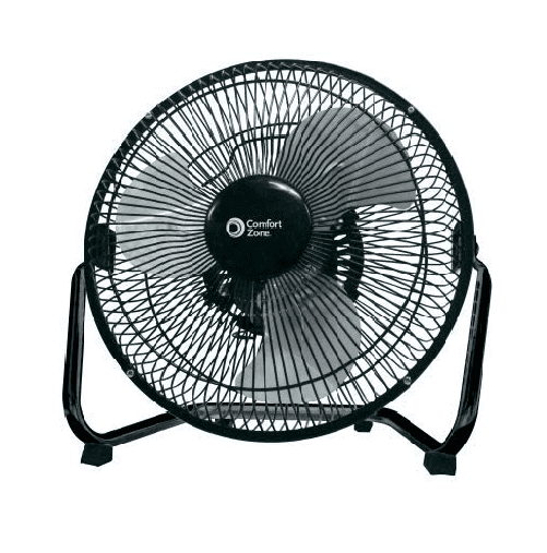 Comfort Zone 9 3 Speed Floor Fan With 180 Degree Tilt Black Walmart Com