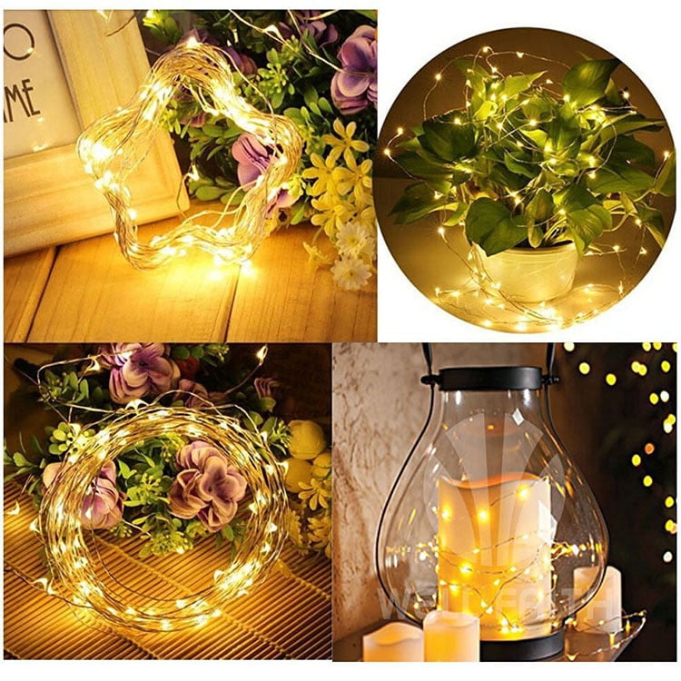 2M 20LED 3 X AA Battery Powered Silver Copper Wire Mini Fairy String Lights A++ 
