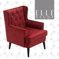 thumbnail image 2 of Millwork Holdings,. Co Inc Elle Decor Celeste Tufted Velvet Accent Chair Teal, 2 of 5