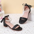 thumbnail image 4 of JAJAHO Girls Floral Princess Dress Shoes Low Heel Sandals Open Toe Hook And Loop Party Wedding Footwear For Little/Big Kids Versatile Shoes, 4 of 7