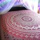 thumbnail image 4 of Tapiz de mandala rosa y blanco para colgar en la pared, manta de playa de algodón indio, tapices hippies, decoración bohemia, ropa de cama bohemia, colcha doble, 4 of 5