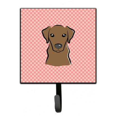 

Caroline s Treasures BB1234SH4 Checkerboard Pink Chocolate Labrador Leash or Key Holder 7Hx4.25W multicolor