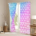thumbnail image 3 of Homewish Cartoon Mermaid Pattern Black Out Curtains,Ocean Animal Curtains Pack of 2 (42x63 Each),Pink Purple Ombre Bedroom Curtains For Girls Kids,Luxury Bedroom Decor, 3 of 6