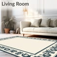 thumbnail image 2 of ODIKA 3'x5' Machine Washable Non-Slip Area Rug, Heritage Palmette Flourish with Symmetrical Border Framework High Traffic Rug with Pad, Ivory, 546906, 2 of 8