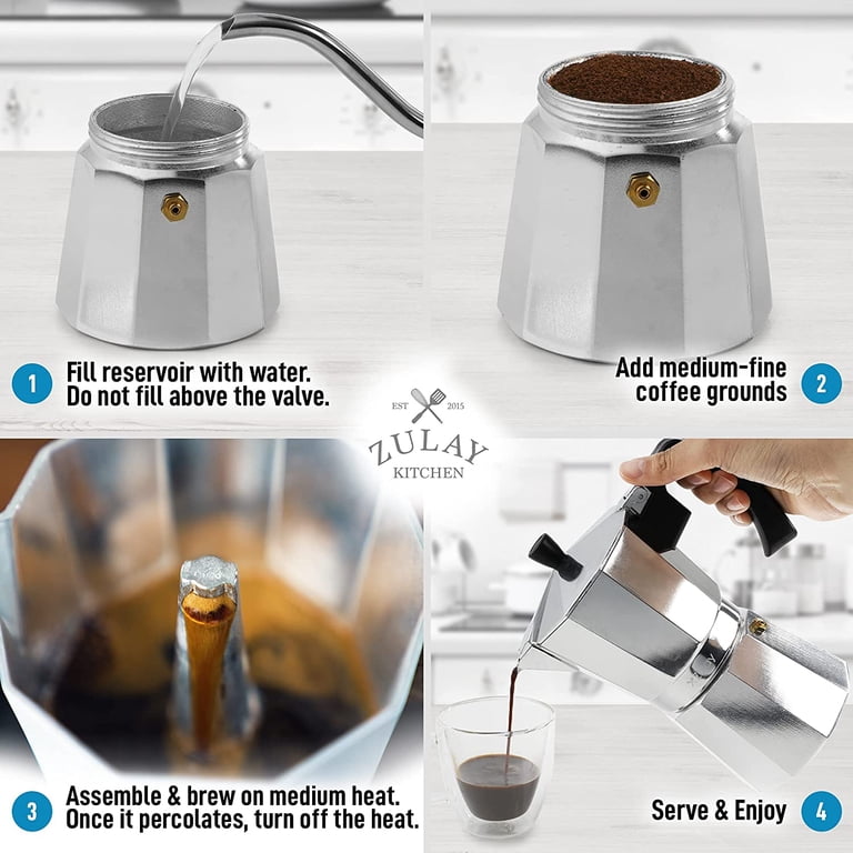 Zulay Kitchen Classic Italian Style 8-Cup Stovetop Espresso Maker