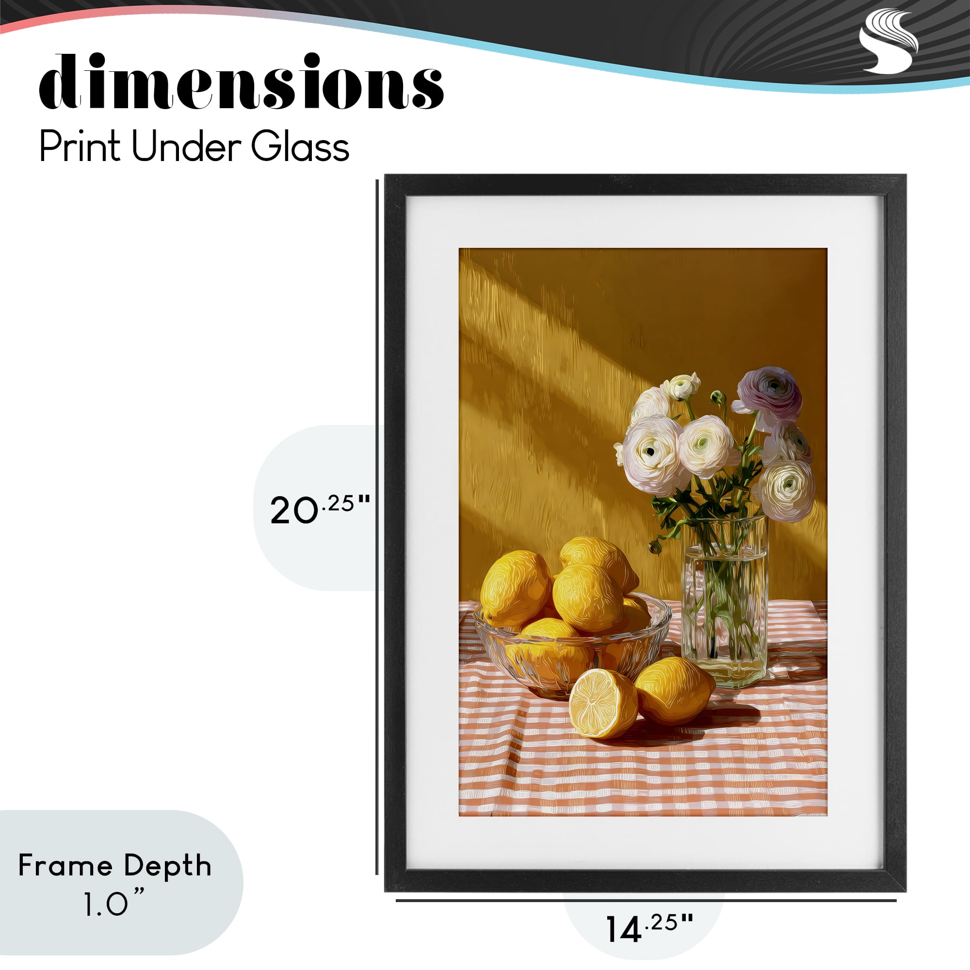 Stupell Industries Lemony Breakfast Arrangement Black Framed Print Under Glass, design by Petal Prints Design