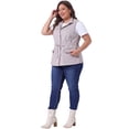 thumbnail image 3 of DARING DIVA Women's Plus Size Lightweight Sleeveless Anorak Cargo Vest 4X Light Gray, 3 of 6