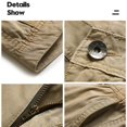 thumbnail image 5 of Stamzod Men's Cargo Shorts Summer Outdoor Hiking Work Shorts Elastic Waist Casual Cotton Shorts with Pockets Khaki 32, 5 of 9