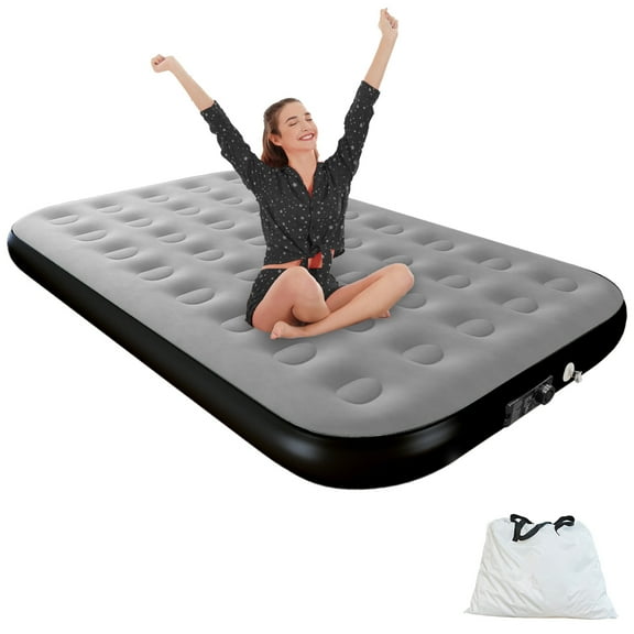 Full Size Air Mattress with Built in Pump,High Portable 10" Inflatable Mattress,Blow Up Mattress for Travel,Home and Guest(Pale Gray)