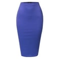 thumbnail image 2 of SSOULM Women's Stretchy Fitted Midi Pencil Skirt with Back Slit and Plus Size, 2 of 4
