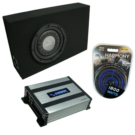 Universal Regular Standard Cab Truck Harmony F104 Ported 10" Sub Box & HA-A400.1
