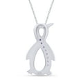 thumbnail image 3 of AFFY Round Shape Simulated Alexandrite Penguin Infinity Pendant Necklace In 14K White Gold Over Sterling Silver, 3 of 5