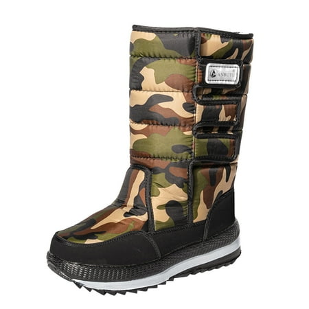 

Mens Boots Couple Winter Warm And Cold Splash Proof Water Hook Loop Plush Thickened Snow Booties