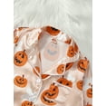 thumbnail image 4 of Bagilaanoe 2Pcs Little Girl Boy Girl Halloween Pajamas Set Pumpkin Print Long Sleeve Shirt and Pants 12M 24M 3T 4T 5T 6T 7T Toddler Kids Fall Sleepwear Loungewear, 4 of 9