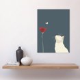 thumbnail image 4 of Tulip Flower and Butterfly White Cat Lover Design Living Room Large Wall Art Poster Print Thick Paper 18X24 Inch, 4 of 5