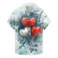 thumbnail image 2 of BiZtdJrK Funny Shirts for Men, 2025 Valentines Day Gift Novelty Print Casual Lapel Hawaiian ShirtHoliday Summer Top Multicolor L Ofertas Flash Del Dia, 2 of 6