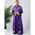 thumbnail image 1 of RUNQHUI Robe de Prêtre pour Hommes avec Bordure Dorée et Fermeture Éclair avant Croisée pour Prière à l'Église et Cosplay Violet TTG, 1 of 8