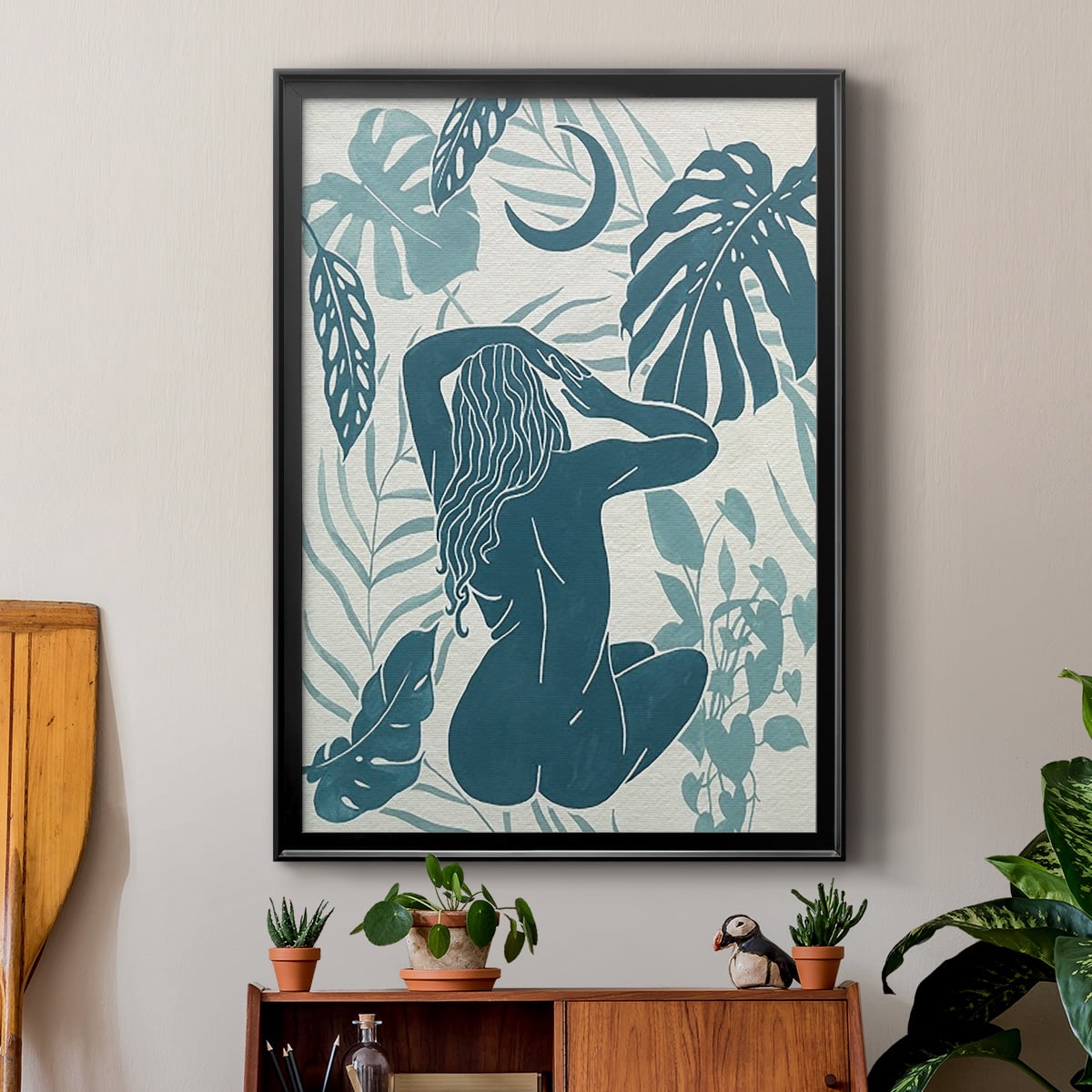 Moon Gazer IV Premium Framed Print, in Gold, Black, or Silver - Ready to Hang