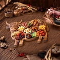 thumbnail image 2 of Highland Cow Wooden Charcuterie Board, Rustic Farmhouse Serving Board Made from Natural Solid Wood with Compartments for Cheese, Meat, Fruit & Snacks (B-1pcs), 2 of 10