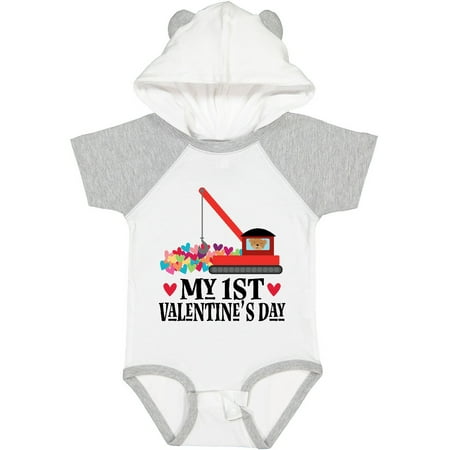 

Inktastic My 1st Valentines Day Truck Crane Boys or Girls Baby Bodysuit