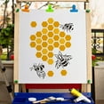 thumbnail image 7 of 1pc Bees Theme PET Plastic Hollow Out Drawing Painting Stencils Templates Rectangle Hive Pattern 297x210mm, 7 of 7