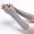 thumbnail image 2 of Kukuzhu Arm Warmers Y2K Rib Knit Arm Warmers Fingerless Grunge Gloves Gyaru Lolita Y2K Accessories Harajuku Arm Sleeves, 2 of 6