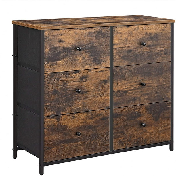 Rustic Drawer Dresser Wide Storage, Short Wide Dresser For Closet